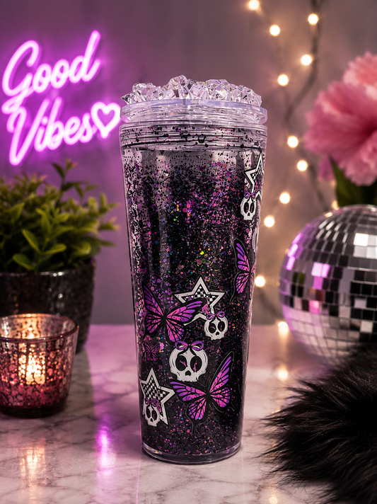 Rebel Soul Lava Glitter Acrylic Tumbler 💜