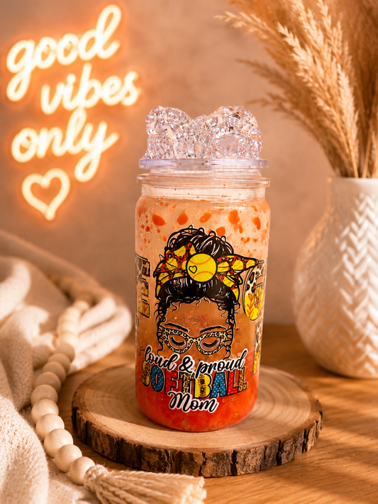 Loud & Proud Softball Mom Acrylic Lava Tumbler 🥎✨