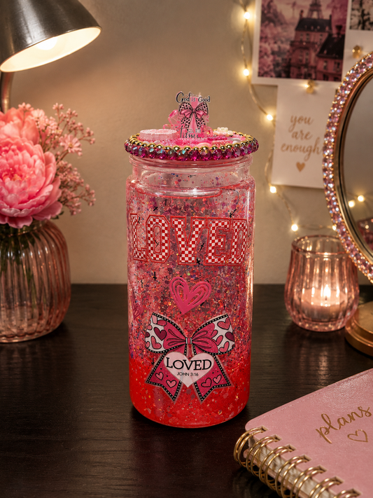 Loved John 3:16 Acrylic Lava Glitter Tumbler 💖✨